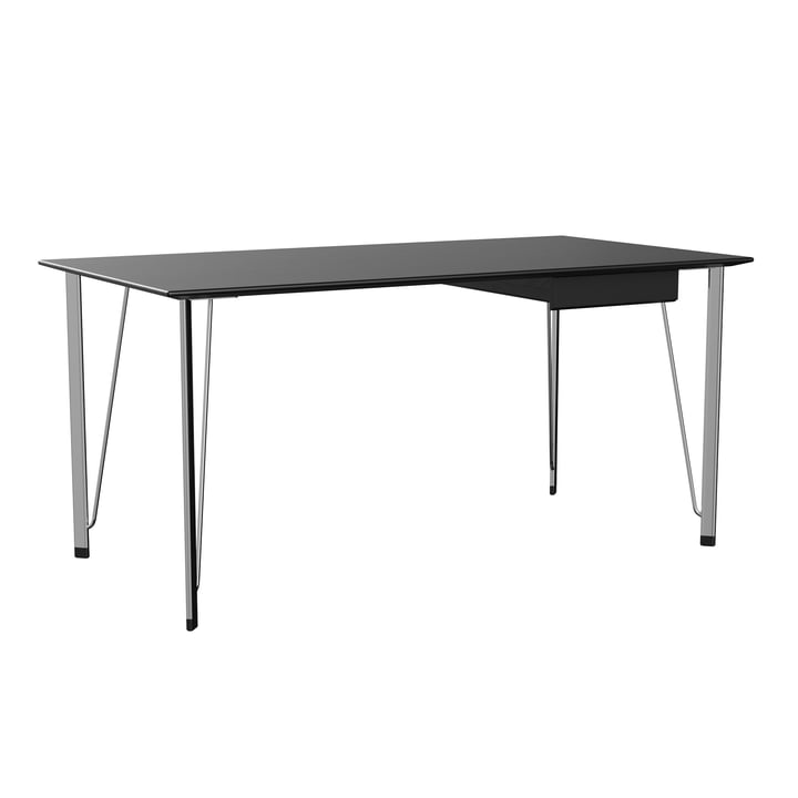 Fritz Hansen - FH3605 Schreibtisch inkl. Schublade Chrom / schwarz