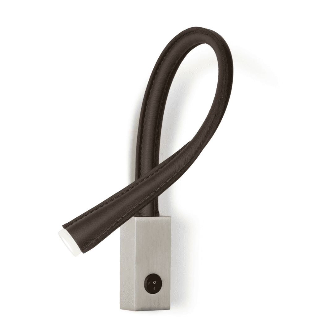 Contardi - Flexiled AP Nickel / Leder L.600 Strahler mit Schalter