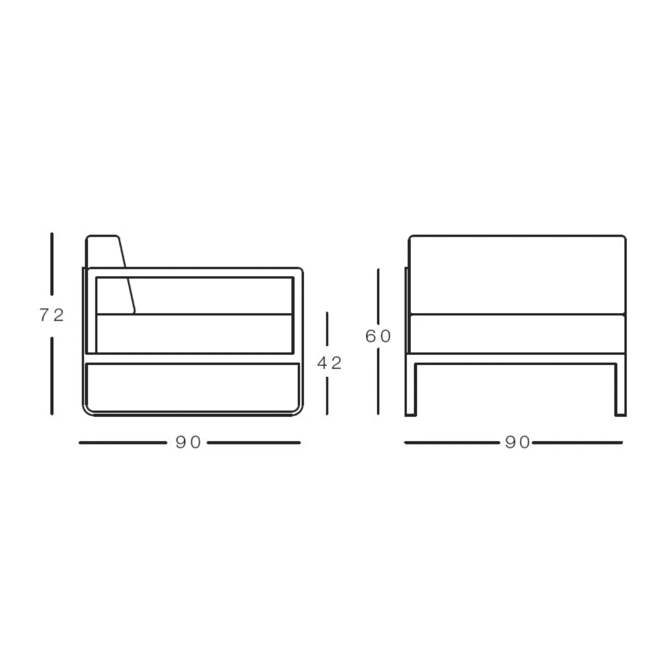 Bivaq - Sit Loungesofa Modul links