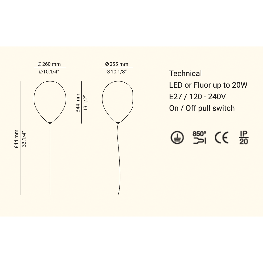   - Estiluz - Wandleuchte Balloon A-3050                              