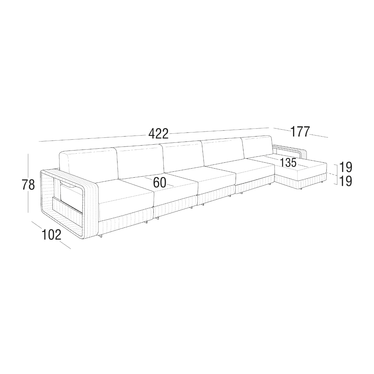 Roberti - Hamptons Loungesofa Modular