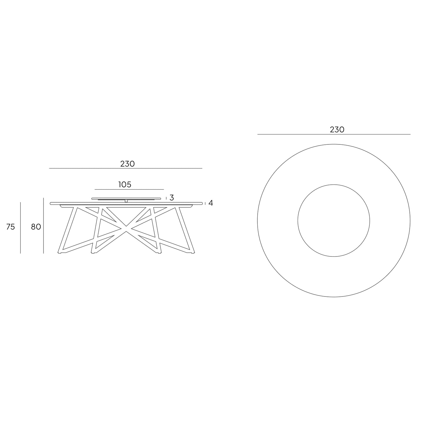 VELTHA® - Runder Tisch HERMU Travertin Lazy Susan