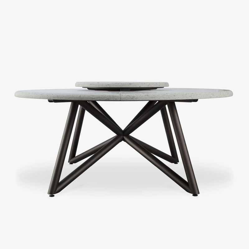 VELTHA® - Runder Tisch HERMU Peperino Lazy Susan