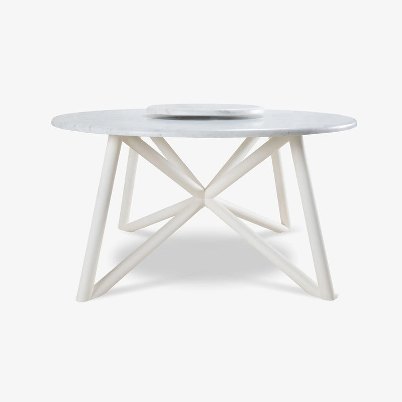 VELTHA® - Runder Tisch HERMU Carrara-Marmor Lazy Susan