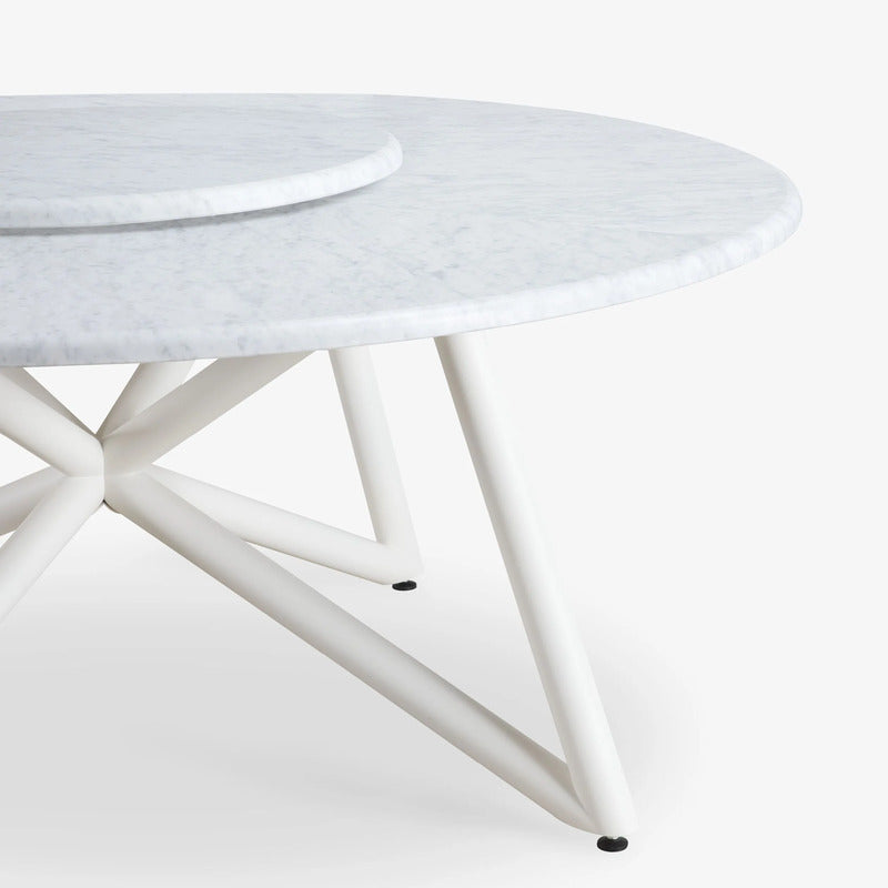 VELTHA® - Runder Tisch HERMU Carrara-Marmor Lazy Susan