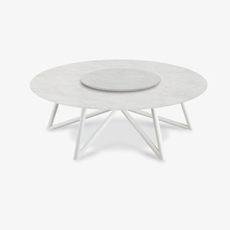 VELTHA® - Runder Tisch HERMU Carrara-Marmor Lazy Susan