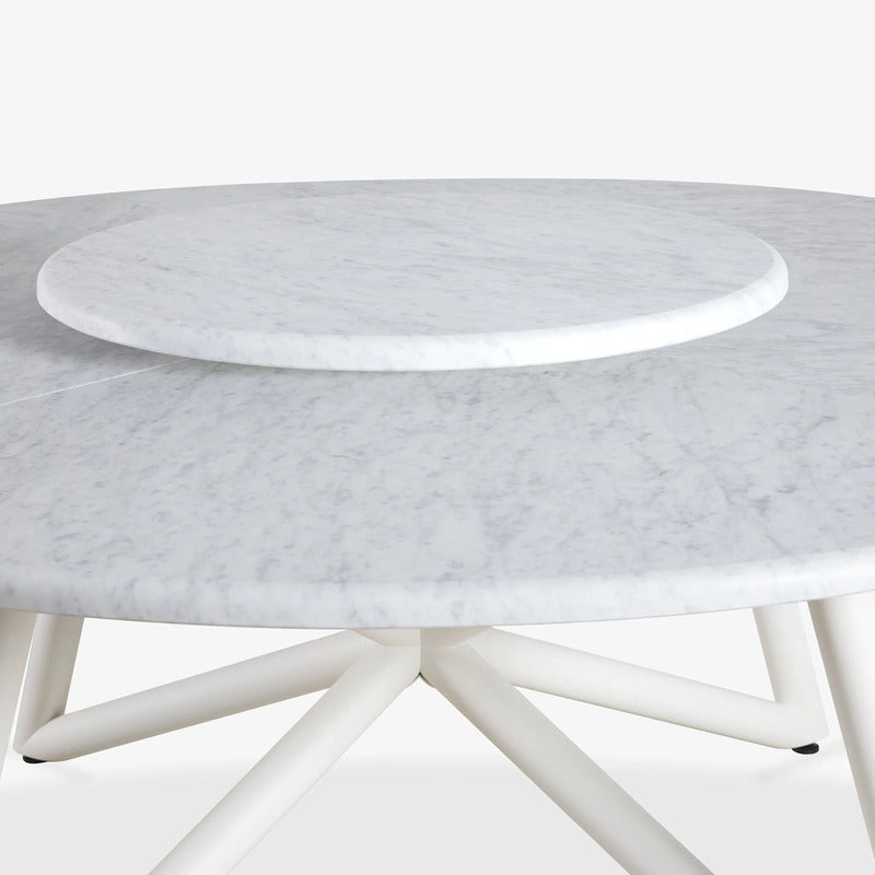 VELTHA® - Runder Tisch HERMU Carrara-Marmor Lazy Susan