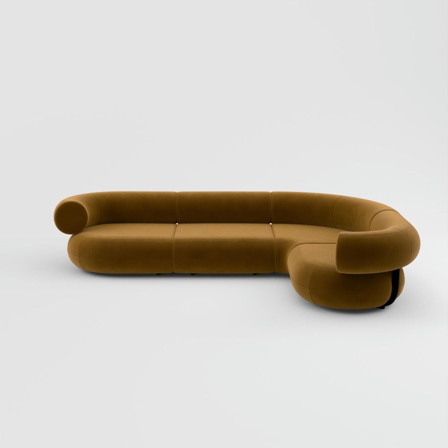 Tom Dixon - Fat Corner Modulares Sofa Samt Gold