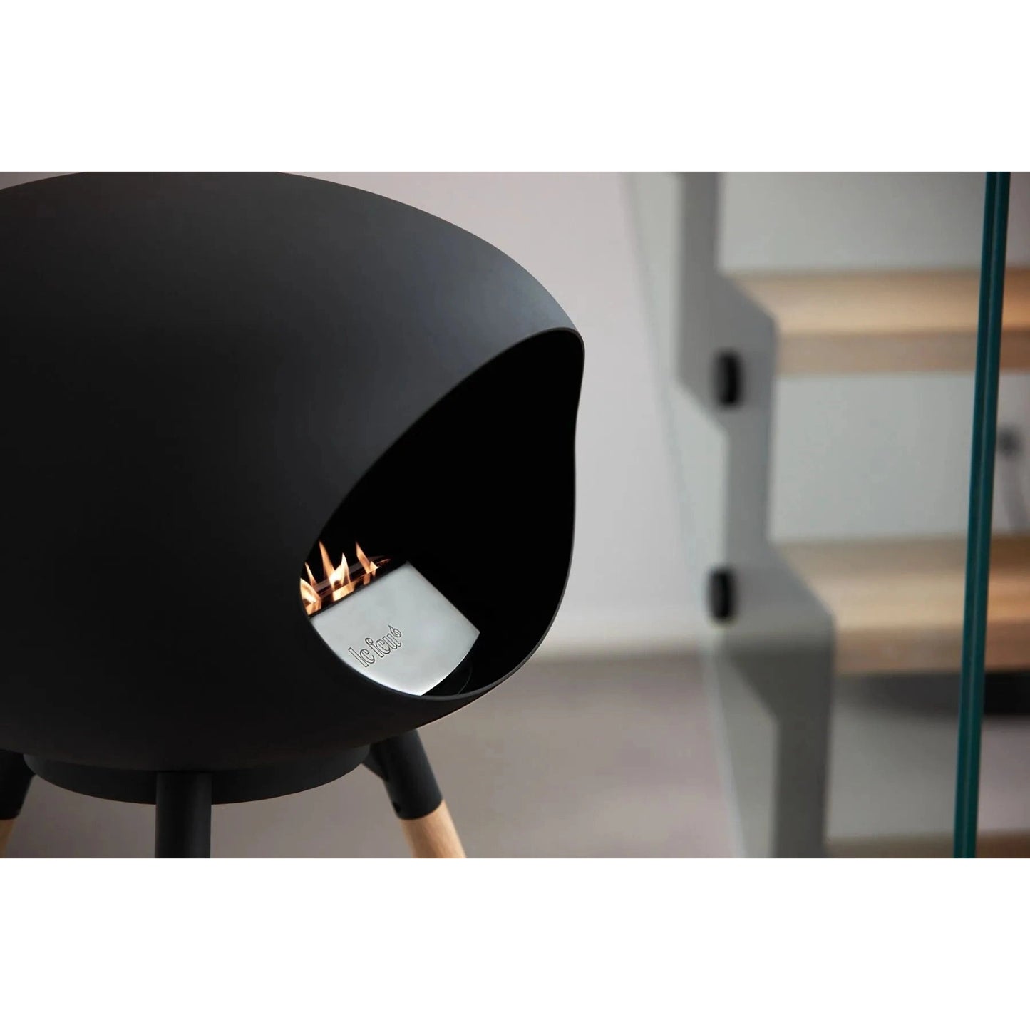 Le Feu - Black Ground Wood Low Bioethanol-Kamin