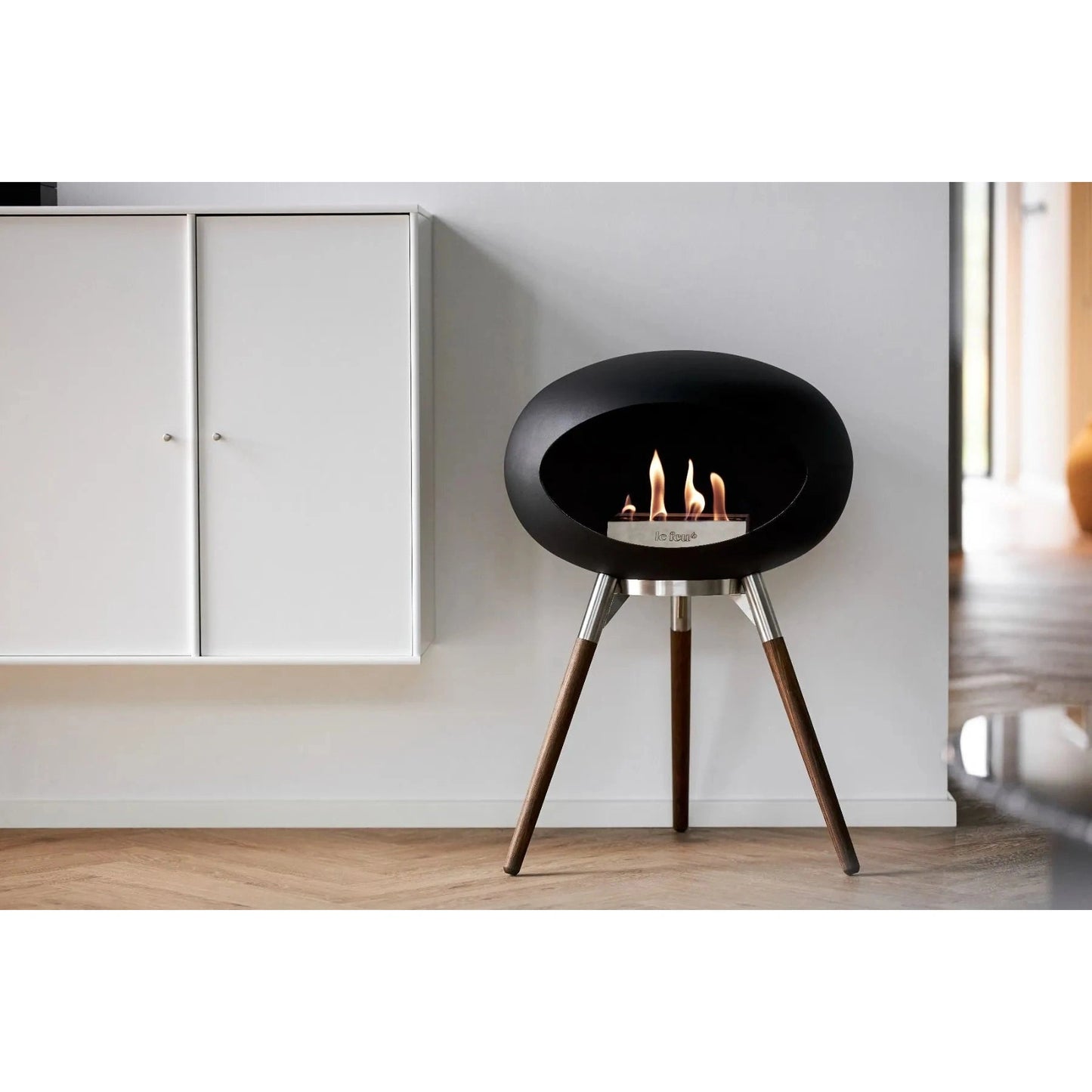 Le Feu - Black Ground Wood Low Bioethanol-Kamin