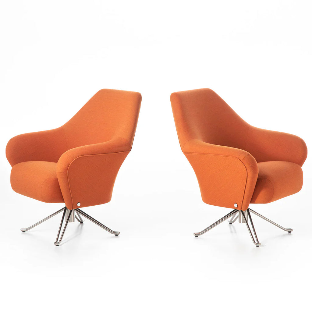 Tecno Spa - P32 Orangefarbener drehbarer Sessel von Osvaldo Borsani