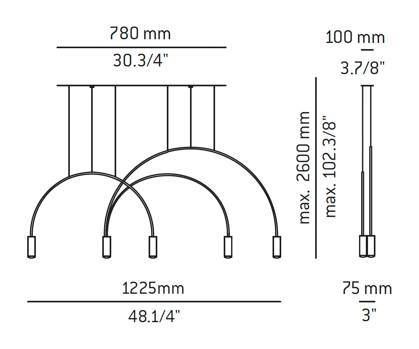 Estiluz - Pendelleuchte Volta L78S.1D1T