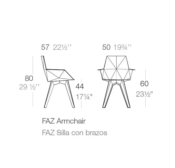 Vondom - 4er-Set Faz Armlehnenstuhl Kunststoffbeine