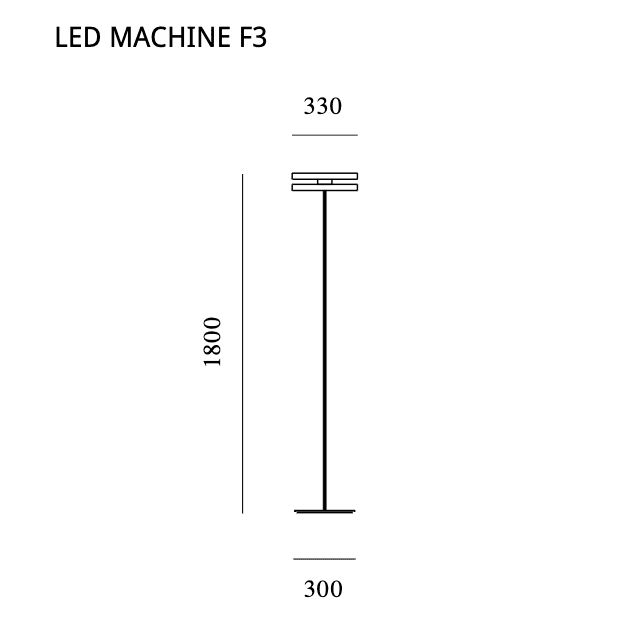 Prandina - LED-Stehleuchte Machine F3 up/down in 2 Ausführungen