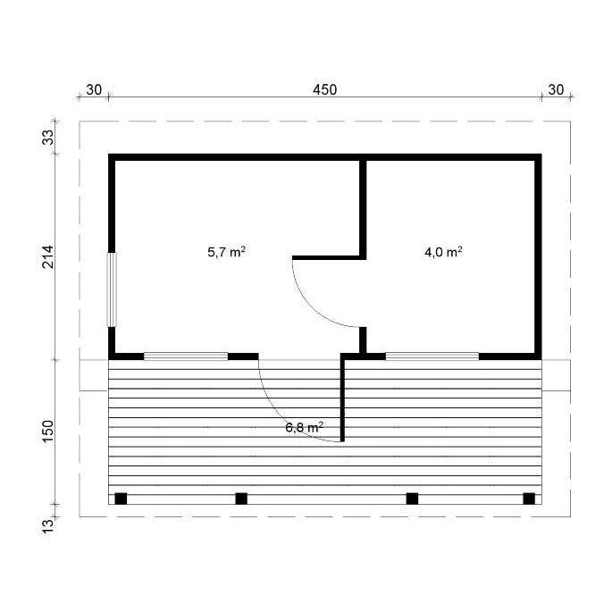 Tene Saunahaus MODERNI PIHASAUNA 15