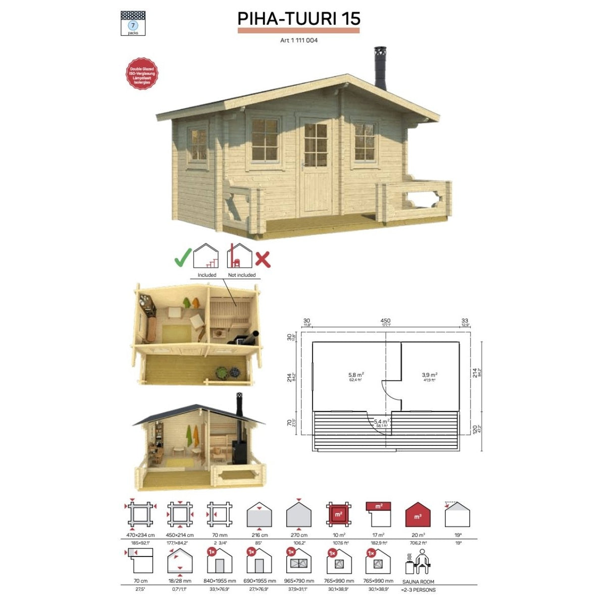 Tene Saunahaus PIHA-TUURI 15