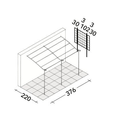 Unopiu - Anbau Pergola Solaire gebogen in 2 Größen